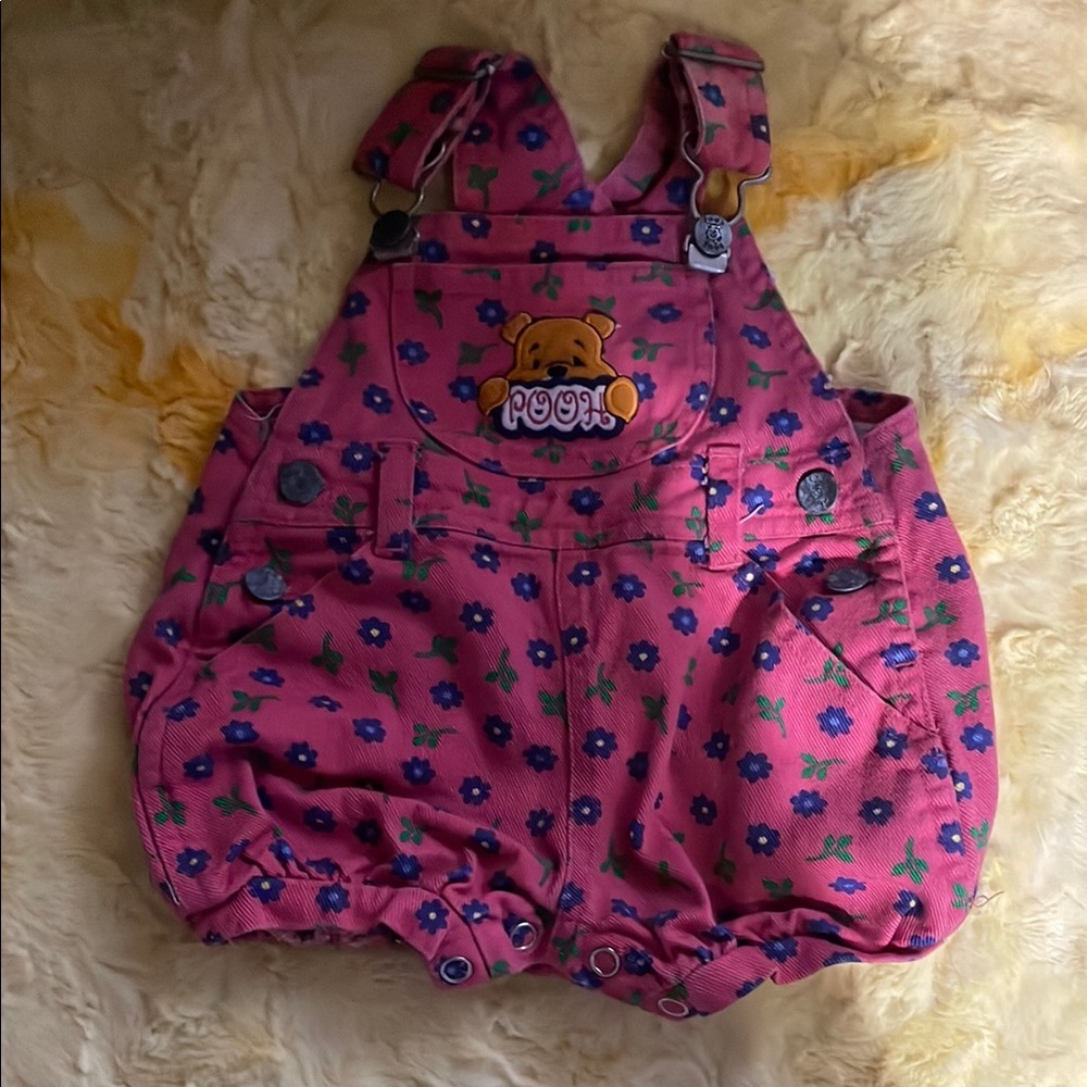 Disney Pink and Blue Polka Dot Overalls
